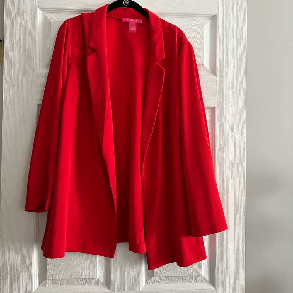 Catherine open front red blazer size 1X